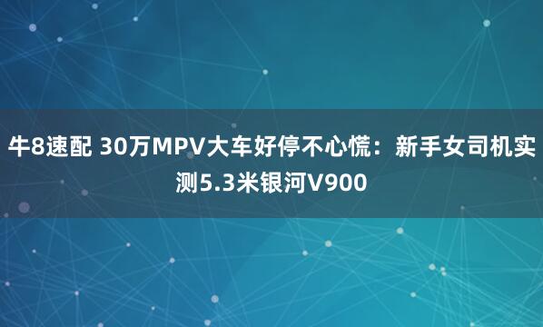 牛8速配 30万MPV大车好停不心慌：新手女司机实测5.3米银河V900